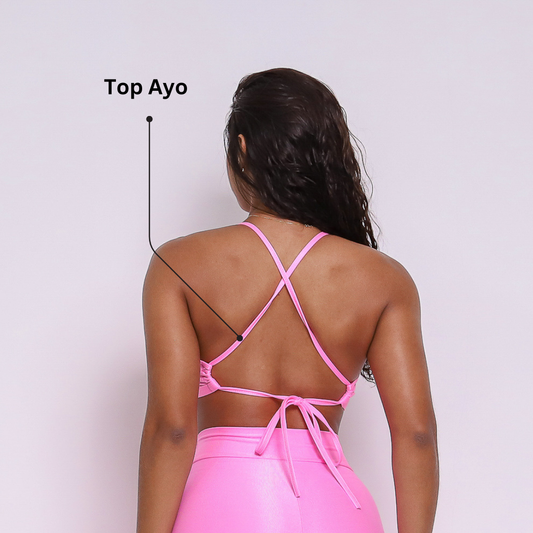 Leggings V-Waist + Top Sade (Candy Pink)