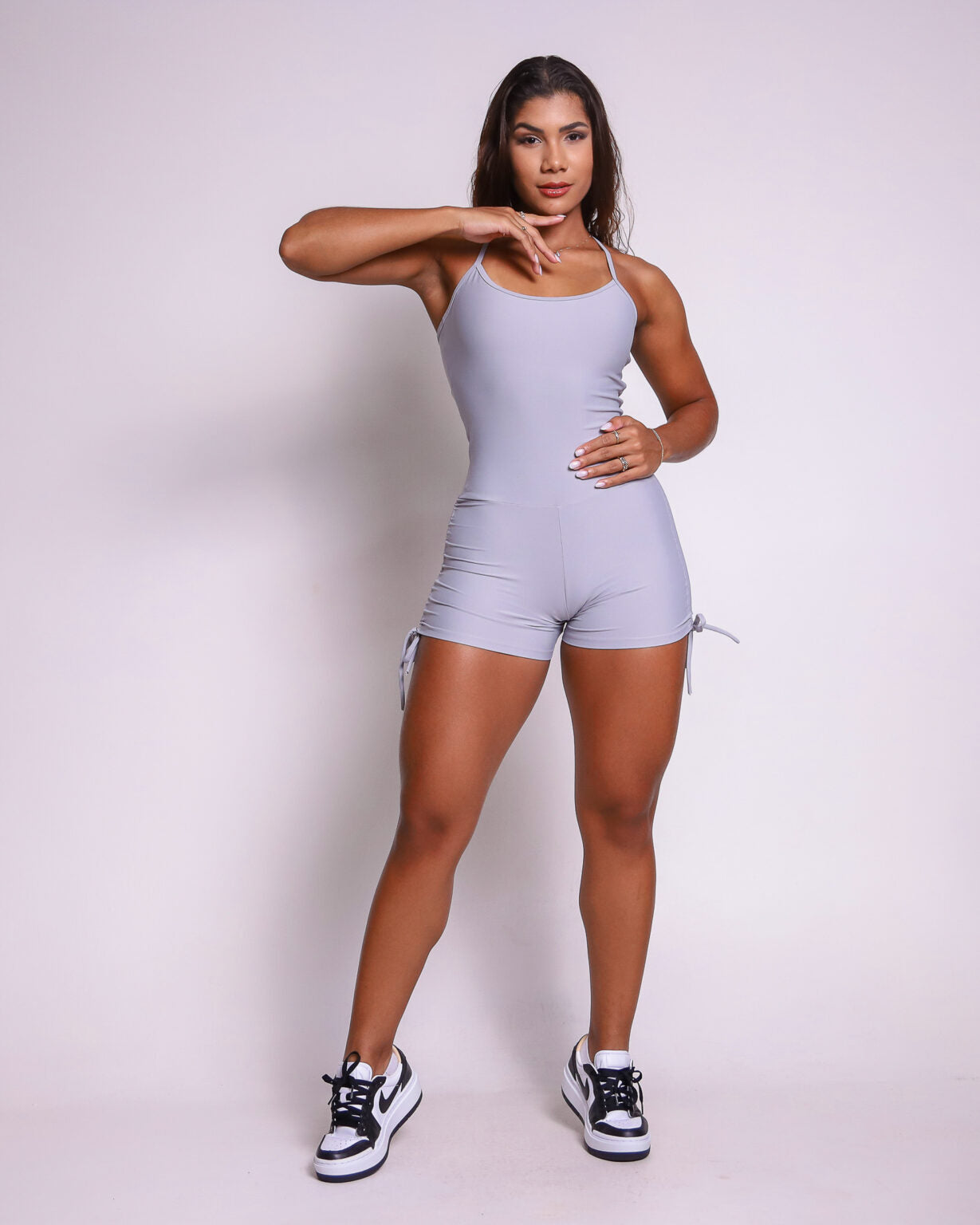 Short Bodysuit Scrunch (Pearl Grey)